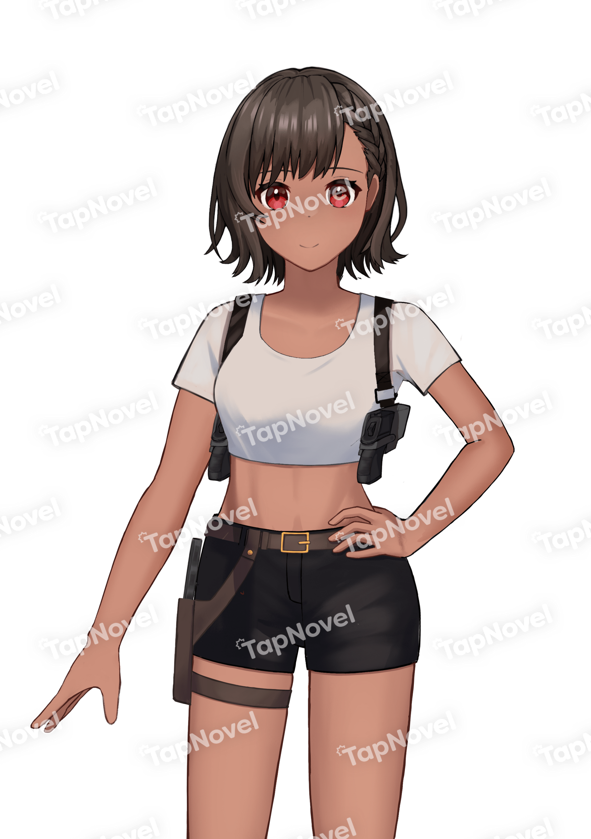 褐色の女の子　上着オフ