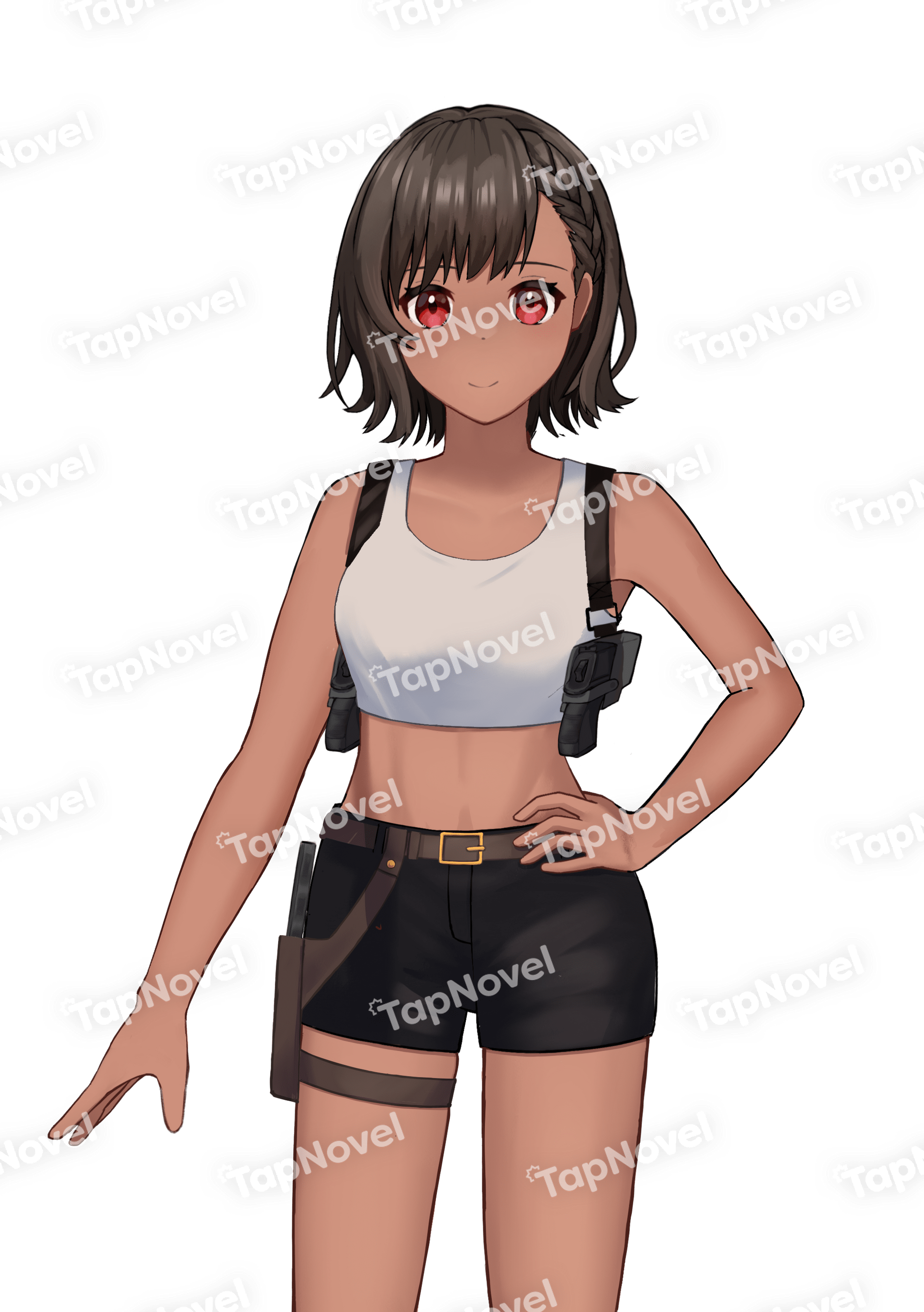 褐色の女の子　上着オフ2