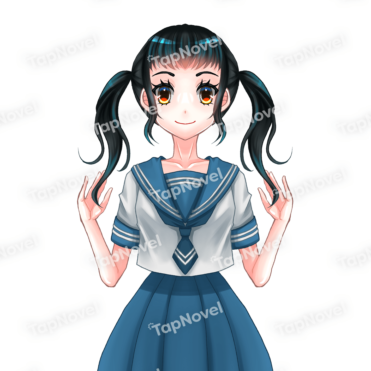 微笑む