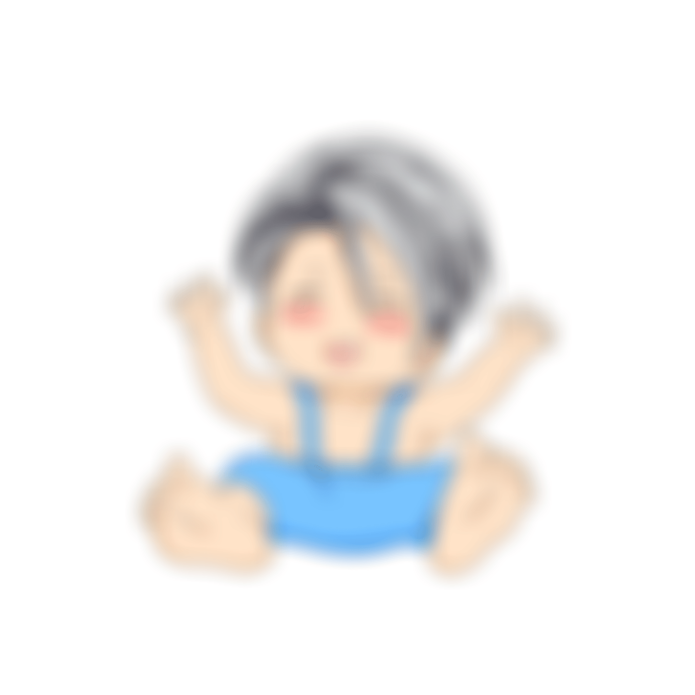 バンザイして喜ぶ