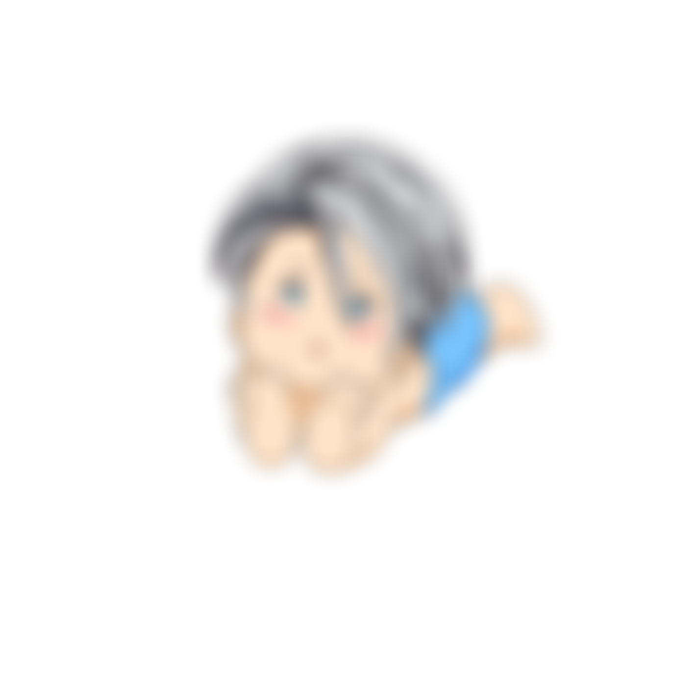 ほおづえ+まがお
