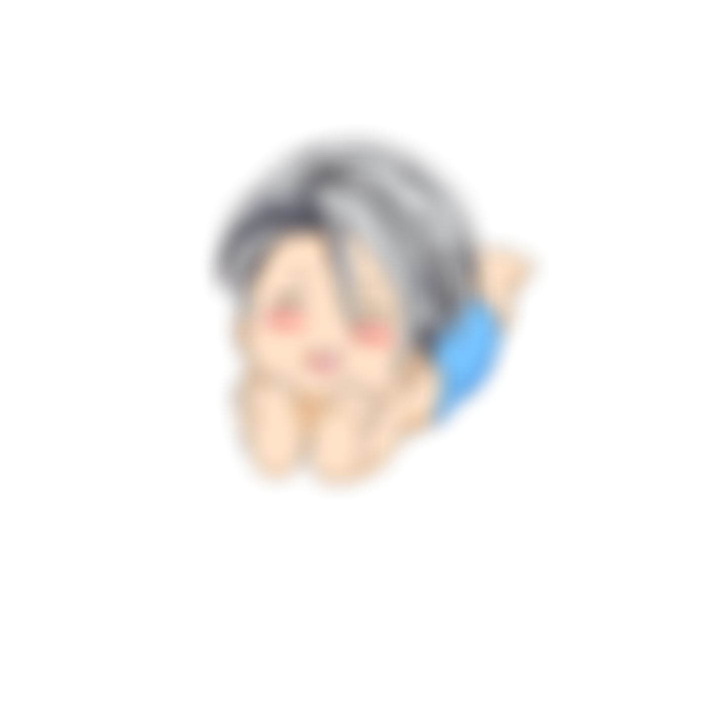 ほおづえ+ニコニコ