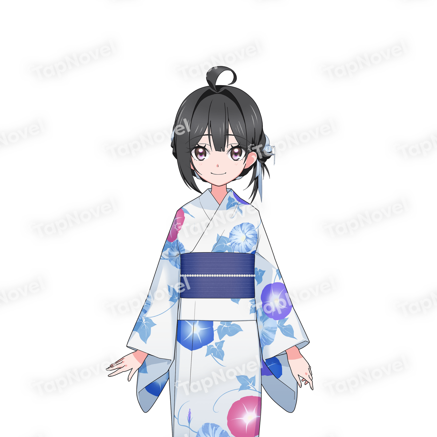 微笑む