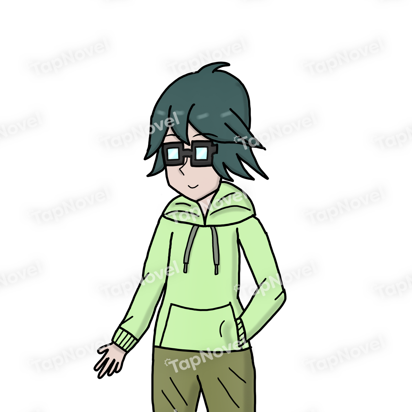 微笑む
