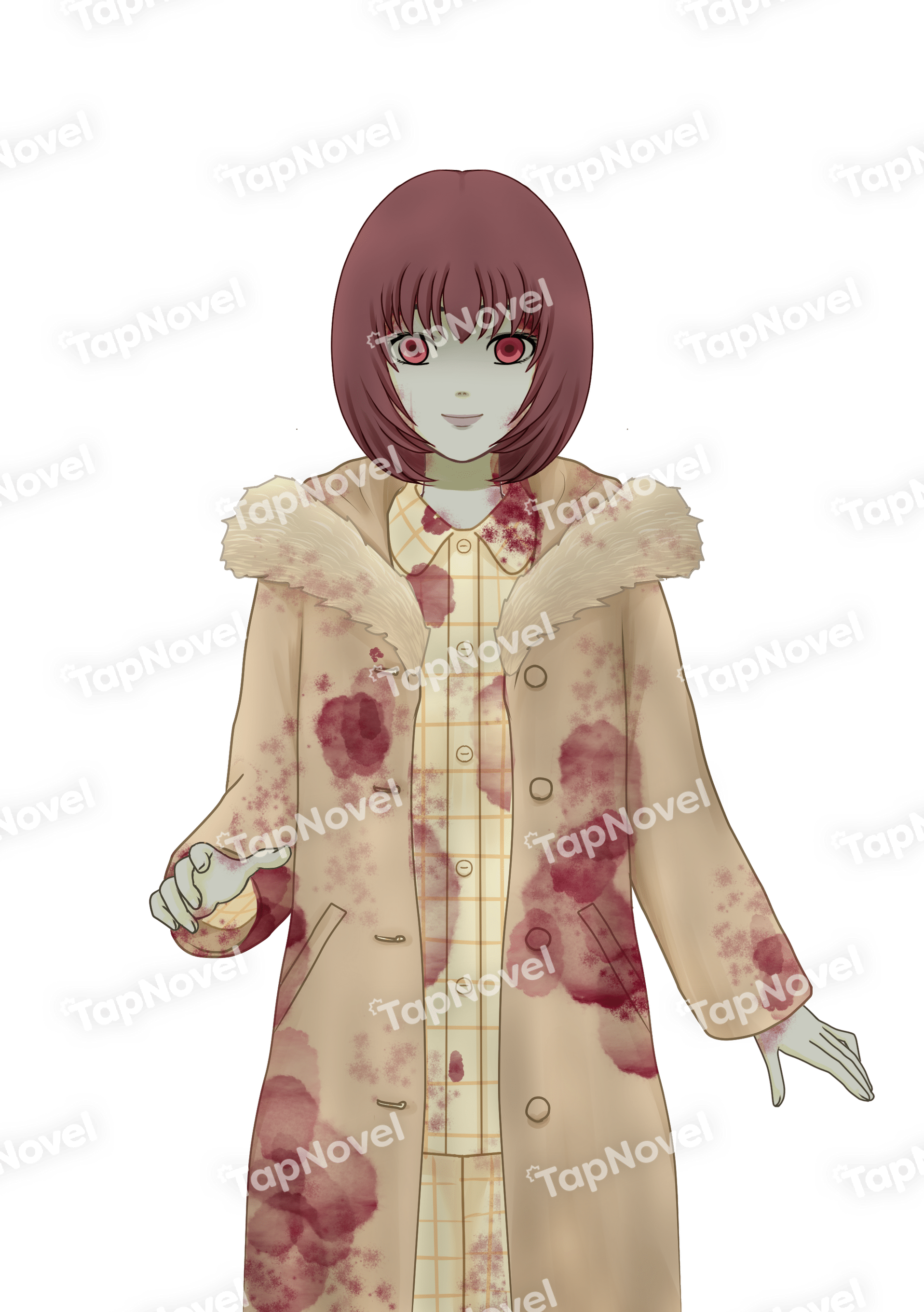 赤茶髪マッシュボブの女性ゾンビ