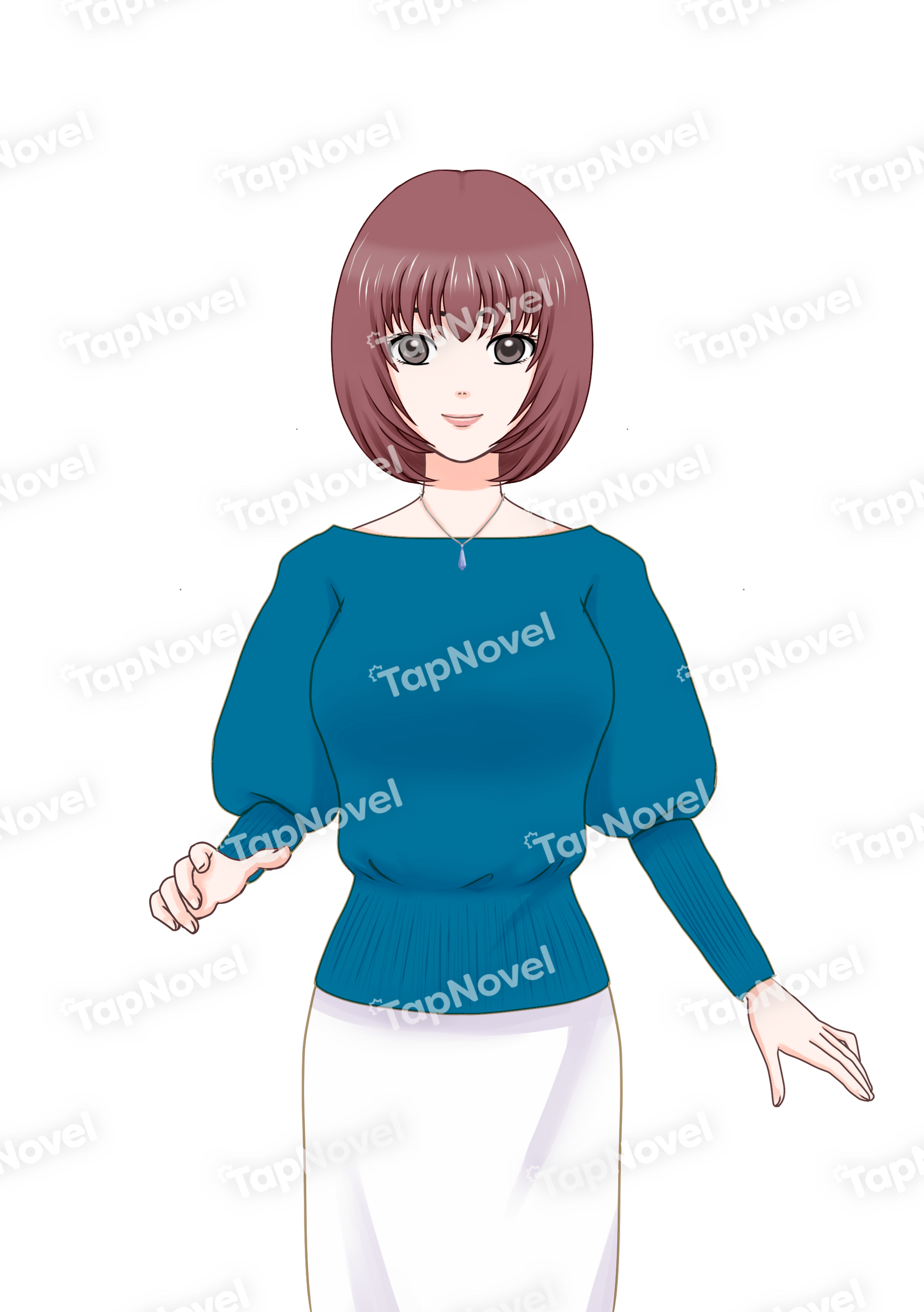 赤茶髪マッシュボブの女性