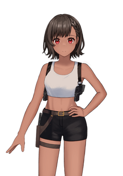褐色の女の子　上着オフ2