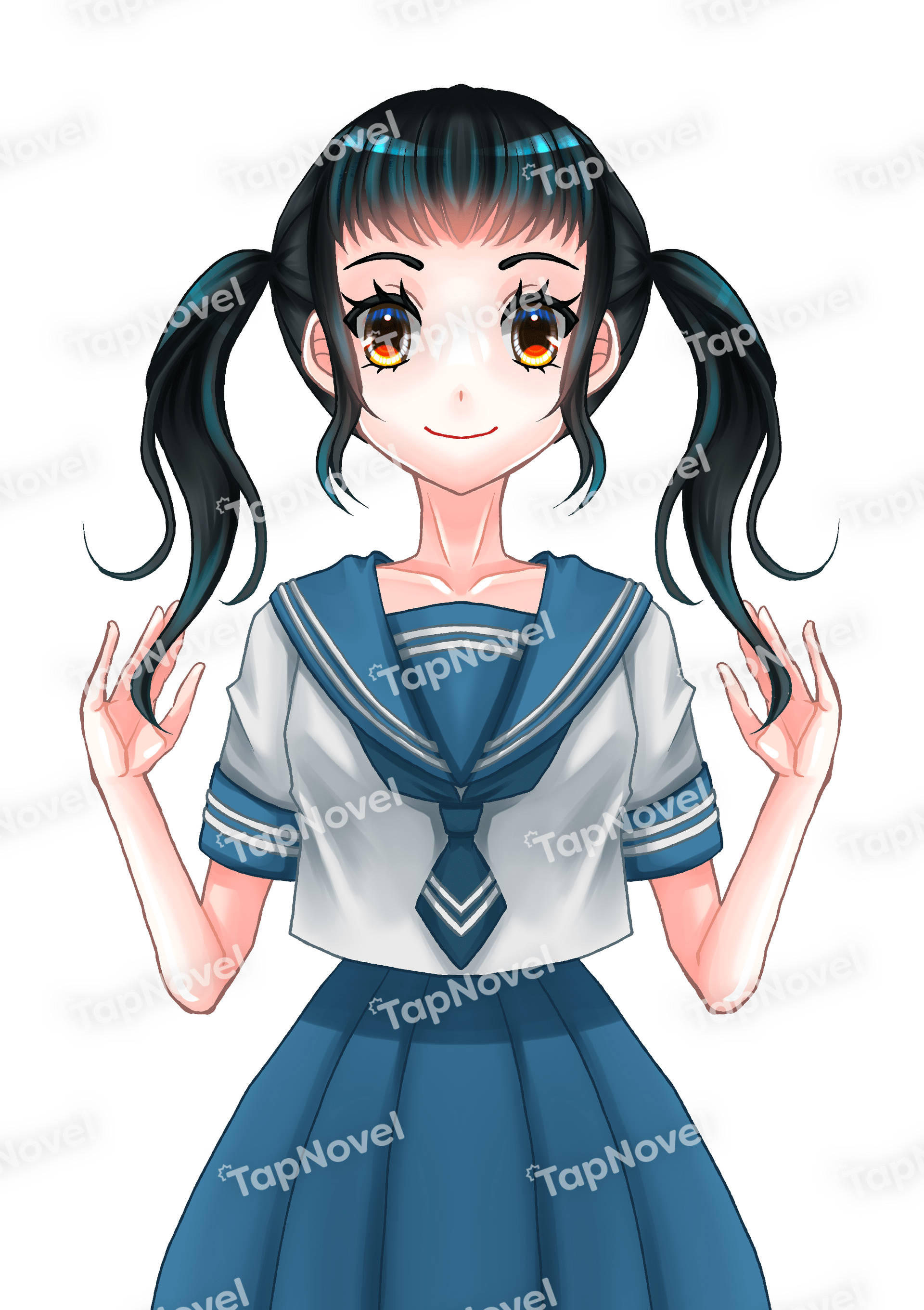 半袖ブルーセーラー服の学生