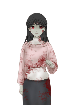 黒髪セミロングの女性ゾンビ