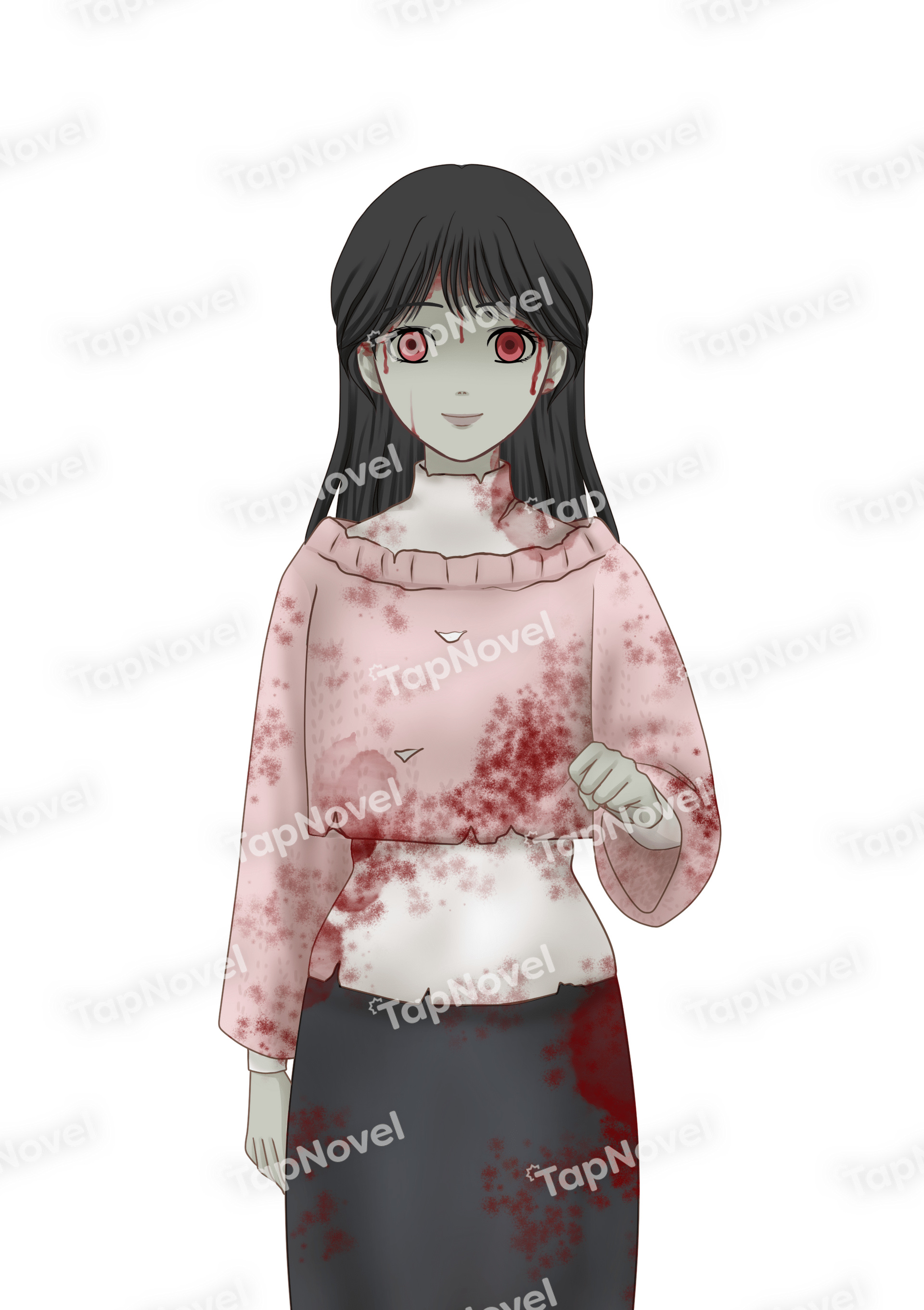 黒髪セミロングの女性ゾンビ