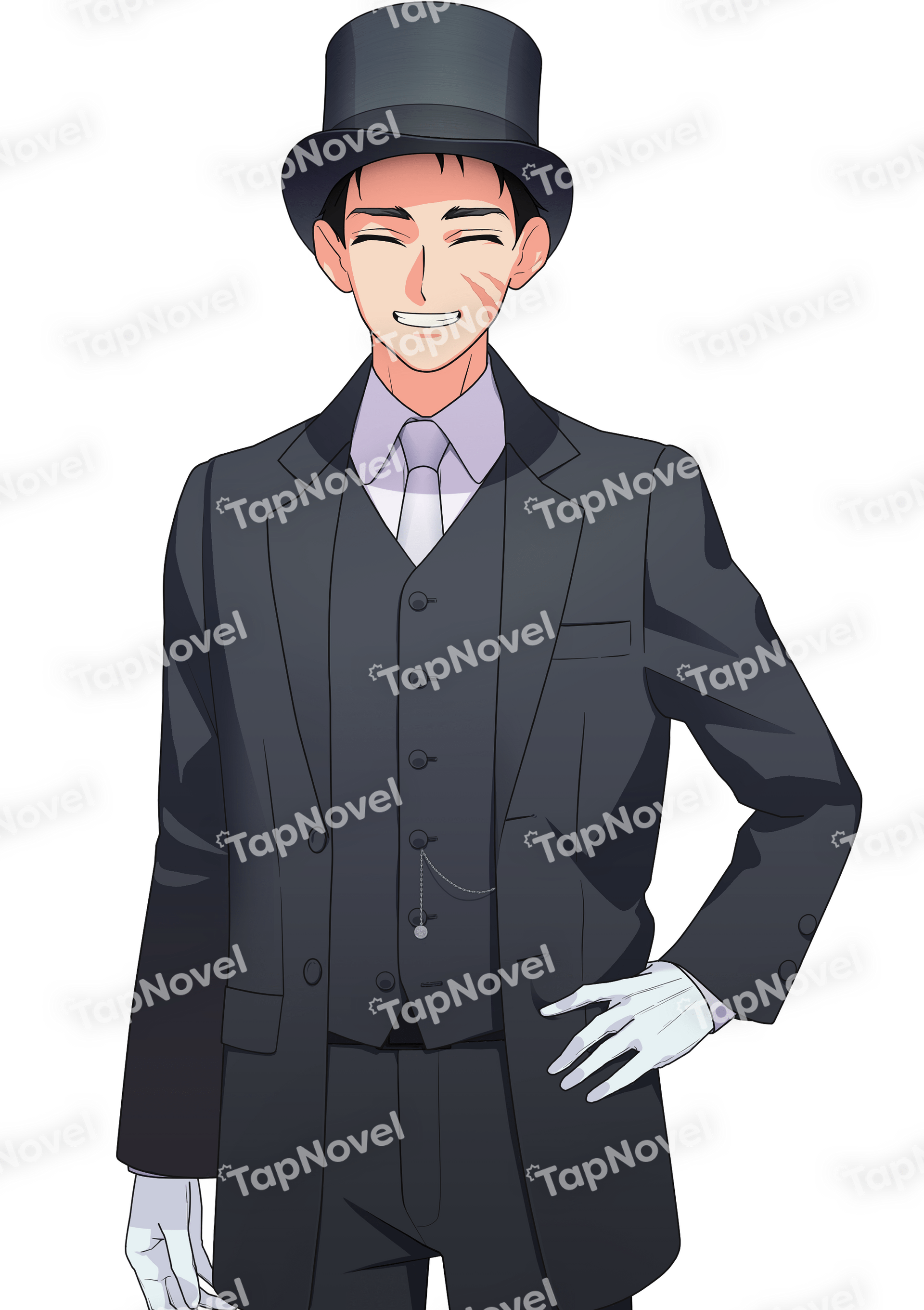 スーツ、シルクハット