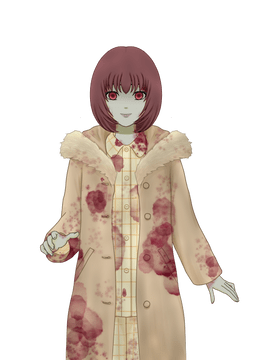 赤茶髪マッシュボブの女性ゾンビ