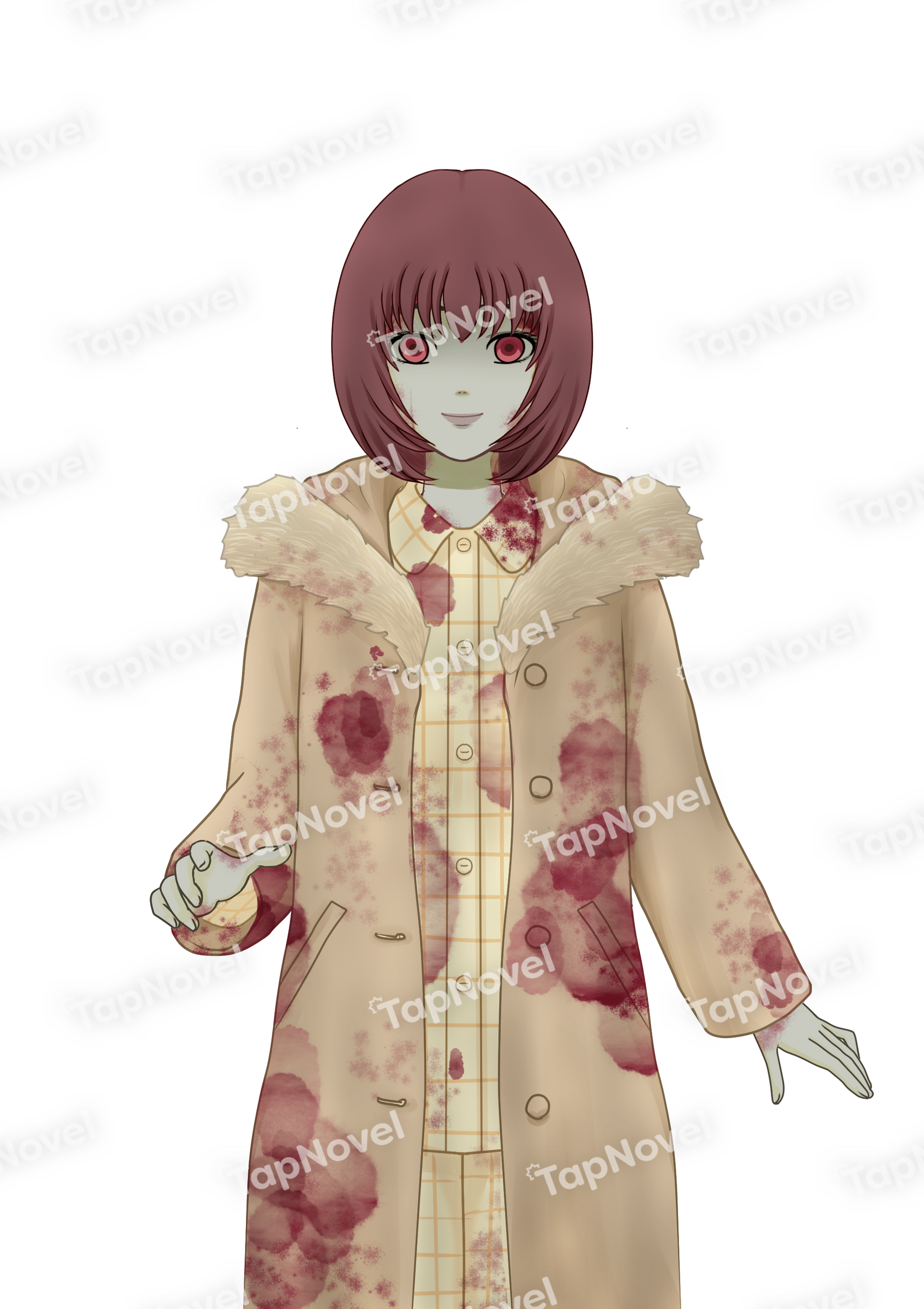 赤茶髪マッシュボブの女性ゾンビ