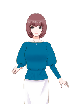 赤茶髪マッシュボブの女性