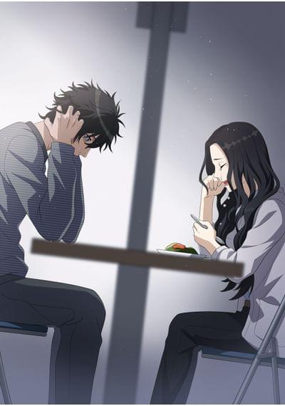 緑色のオムライス_面会室で泣き崩れる芽依と痩せこけた昌